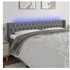 Image de Hoofdbord LED 183x16x78/88 cm stof donkergrijs3123587