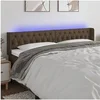Image de Hoofdbord LED 183x16x78/88 cm stof donkerbruin3123589