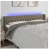 Image de Hoofdbord LED 203x16x78/88 cm stof taupe3123598