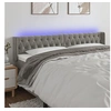 Image de Hoofdbord LED 183x16x78/88 cm fluweel lichtgrijs3123632