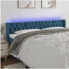 Image de Hoofdbord LED 183x16x78/88 cm fluweel donkerblauw3123636