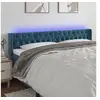 Image de Hoofdbord LED 203x16x78/88 cm fluweel donkerblauw3123642