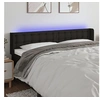 Image de Hoofdbord LED 203x16x78/88 cm stof zwart3123694