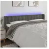 Image de Hoofdbord LED 183x16x78/88 cm fluweel donkergrijs3123731