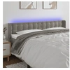 Image de Hoofdbord LED 203x16x78/88 cm fluweel lichtgrijs3123736