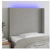 Image de Hoofdbord LED 93x16x118/128 cm stof lichtgrijs3123750