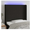 Image de Hoofdbord LED 93x16x118/128 cm stof zwart3123752