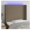 Image de Tête de Lit à LED Meuble de Chambre à Coucher Accessoire de Lit Simple Tête de Cadre de Lit Intérieur Taupe 93x16x118/128 cm Tissu 3123754