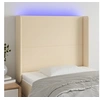 Image de Hoofdbord LED 93x16x118/128 cm stof cràmekleurig3123755
