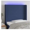 Image de Hoofdbord LED 93x16x118/128 cm stof blauw3123756