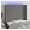 Image de Hoofdbord LED 103x16x118/128 cm stof zwart3123760