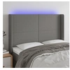 Image de Hoofdbord LED 147x16x118/128 cm stof donkergrijs3123767