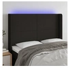 Image de Hoofdbord LED 147x16x118/128 cm stof zwart3123768