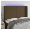 Image de Hoofdbord LED 147x16x118/128 cm stof donkerbruin3123769