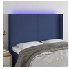 Image de Hoofdbord LED 147x16x118/128 cm stof blauw3123772