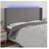 Image de Hoofdbord LED 163x16x118/128 cm stof donkergrijs3123775