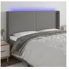 Image de Hoofdbord LED 183x16x118/128 cm stof donkergrijs3123783