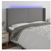 Image de Hoofdbord LED 203x16x118/128 cm stof donkergrijs3123791