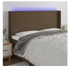 Image de Hoofdbord LED 203x16x118/128 cm stof donkerbruin3123793