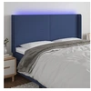 Image de Hoofdbord LED 203x16x118/128 cm stof blauw3123796