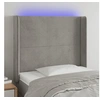 Image de Hoofdbord LED 83x16x118/128 cm fluweel lichtgrijs3123798