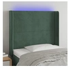 Image de Hoofdbord LED 103x16x118/128 cm fluweel donkergroen3123813