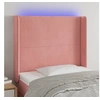 Image de Hoofdbord LED 103x16x118/128 cm fluweel roze3123815