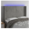Image de Hoofdbord LED 147x16x118/128 cm fluweel lichtgrijs3123816