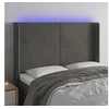 Image de Hoofdbord LED 147x16x118/128 cm fluweel donkergrijs3123817