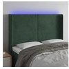 Image de Hoofdbord LED 147x16x118/128 cm fluweel donkergroen3123819