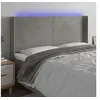 Image de Hoofdbord LED 163x16x118/128 cm fluweel lichtgrijs3123822