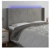 Image de Hoofdbord LED 203x16x118/128 cm fluweel lichtgrijs3123834