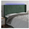 Image de Tête de Lit à LED Meuble de Chambre à Coucher Accessoire de Lit Double Tête de Cadre de Lit Intérieur Vert Foncé 203x16x118/128 cm Velours 3123837