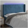 Image de Hoofdbord LED 203x16x118/128 cm fluweel donkerblauw3123838