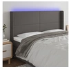 Image de Hoofdbord LED 163x16x118/128 cm kunstleer grijs3123868