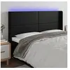 Image de Hoofdbord LED 183x16x118/128 cm kunstleer zwart3123870