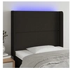 Image de Hoofdbord LED 83x16x118/128 cm stof zwart3123884