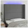 Image de Hoofdbord LED 93x16x118/128 cm stof donkergrijs3123891