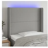 Image de Hoofdbord LED 103x16x118/128 cm stof lichtgrijs3123898