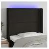 Image de Hoofdbord LED 103x16x118/128 cm stof zwart3123900