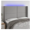 Image de Hoofdbord LED 147x16x118/128 cm stof lichtgrijs3123906