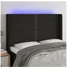 Image de Hoofdbord LED 147x16x118/128 cm stof zwart3123908