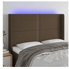 Image de Hoofdbord LED 147x16x118/128 cm stof donkerbruin3123909