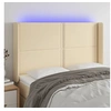 Image de Hoofdbord LED 147x16x118/128 cm stof cràmekleurig3123911