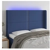 Image de Hoofdbord LED 147x16x118/128 cm stof blauw3123912