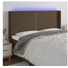 Image de Hoofdbord LED 183x16x118/128 cm stof donkerbruin3123925