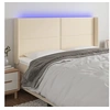 Image de Hoofdbord LED 183x16x118/128 cm stof cràmekleurig3123927