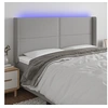 Image de Hoofdbord LED 203x16x118/128 cm stof lichtgrijs3123930
