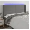 Image de Hoofdbord LED 203x16x118/128 cm stof donkergrijs3123931