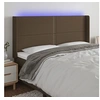Image de Hoofdbord LED 203x16x118/128 cm stof donkerbruin3123933
